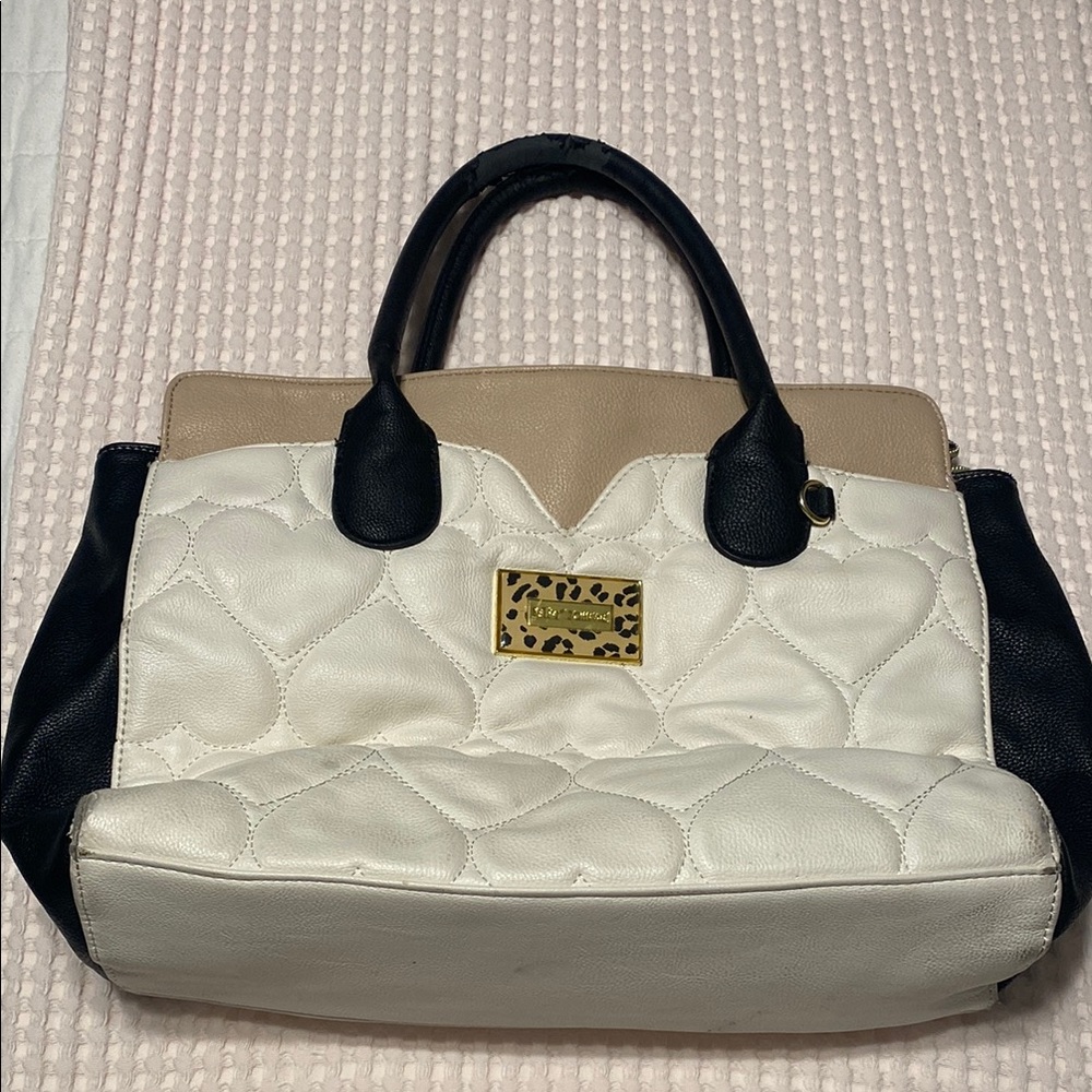 Betsey Johnson Black and White Quilted Purse
